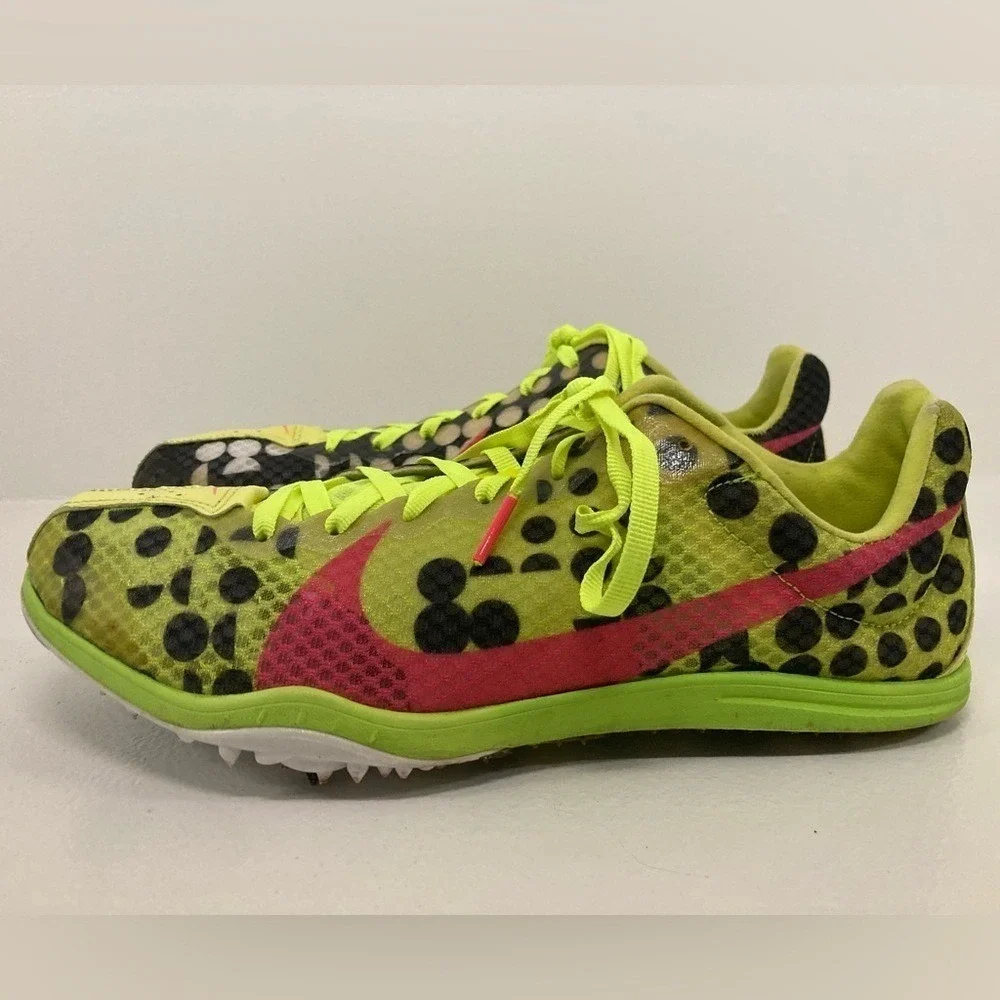 Nike Zoom Neon Highlighter Yellow Track Shoes w/Black and‎ Pink Accents